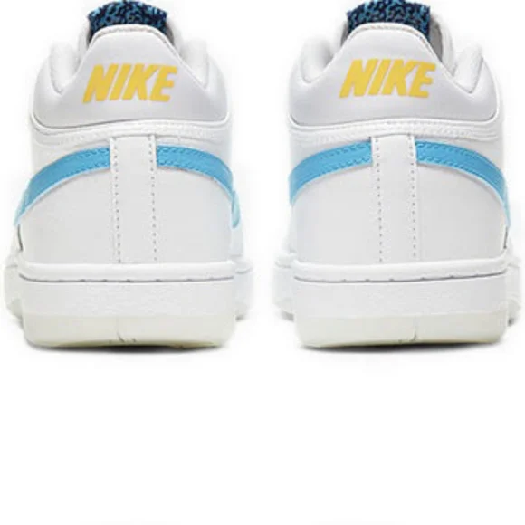 Nike Sky Force 3/4 Shoes White Blue Fury Yellow CT8448-101 Men's 9 New